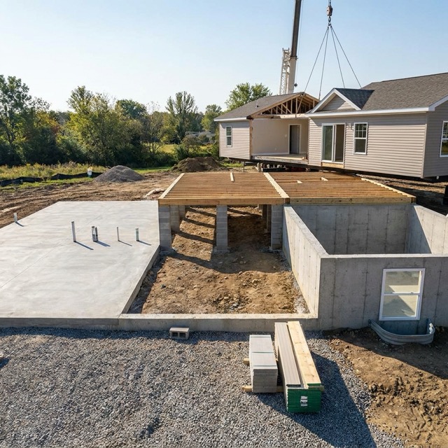 modular home foundation types Illinois - slab, crawl space, basement comparison