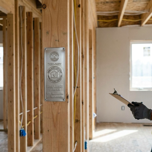 modular home inspection label Illinois - third-party certification