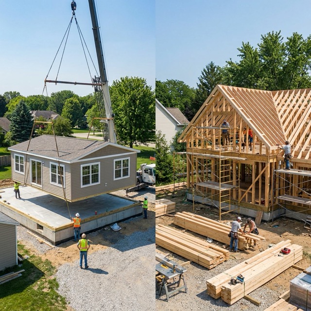 modular vs stick built comparison Illinois - cost, quality, timeline