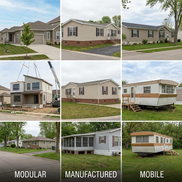 modular vs manufactured vs mobile home comparison Illinois - code, foundation, financing